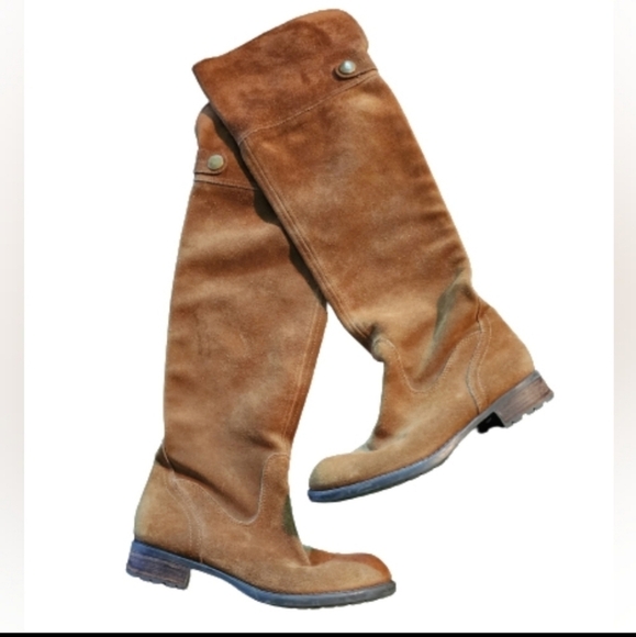 Franco sarto suede leather riding boots color tan size 6.5 US - Picture 1 of 10